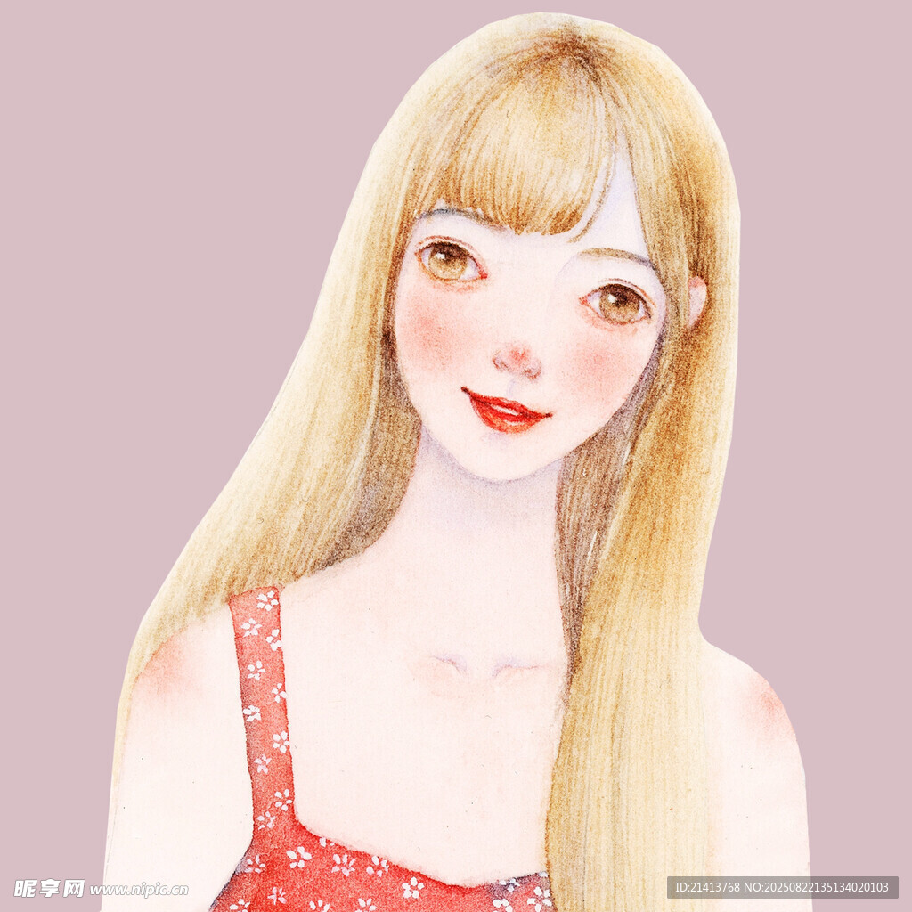 金发甜美少女插画