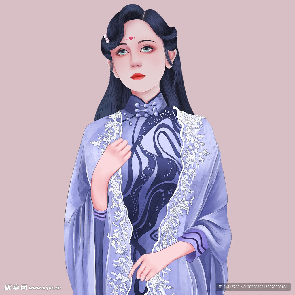 古风旗袍女子优雅造型