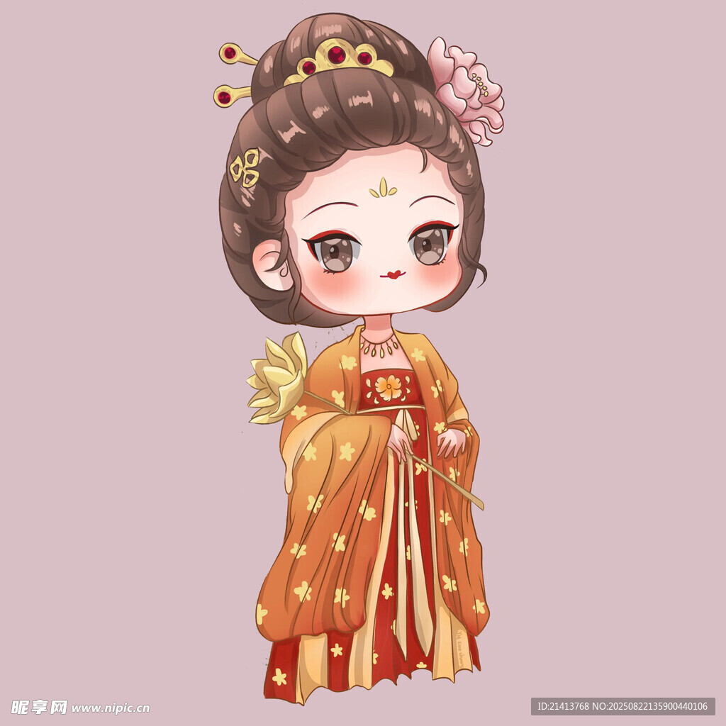 古风唐装可爱卡通小女孩