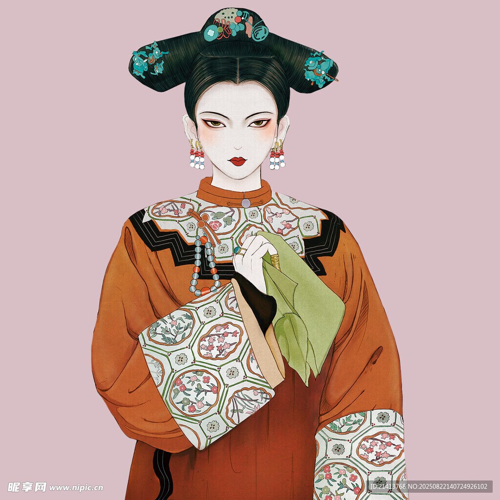 古典装扮女子 精致旗装造型