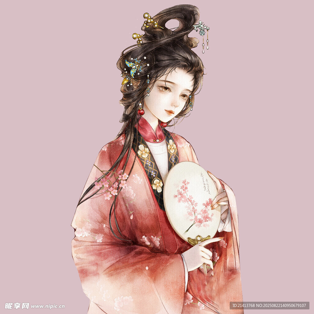 古风佳人持扇 温婉动人