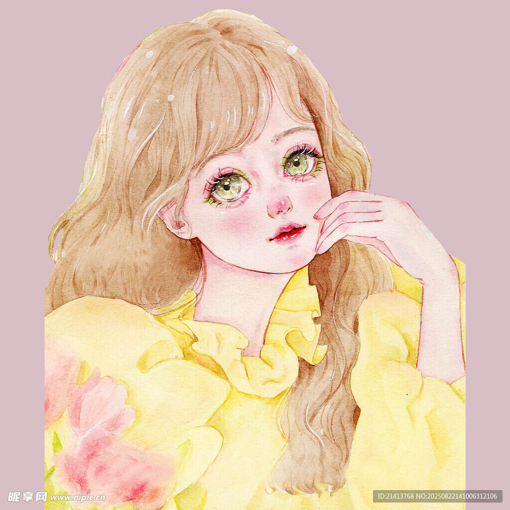 金发黄衣少女的梦幻形象