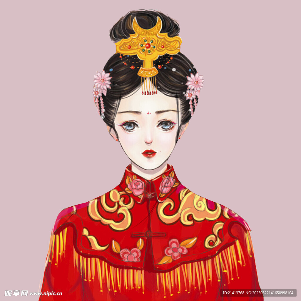 中式新娘 华丽凤冠霞帔
