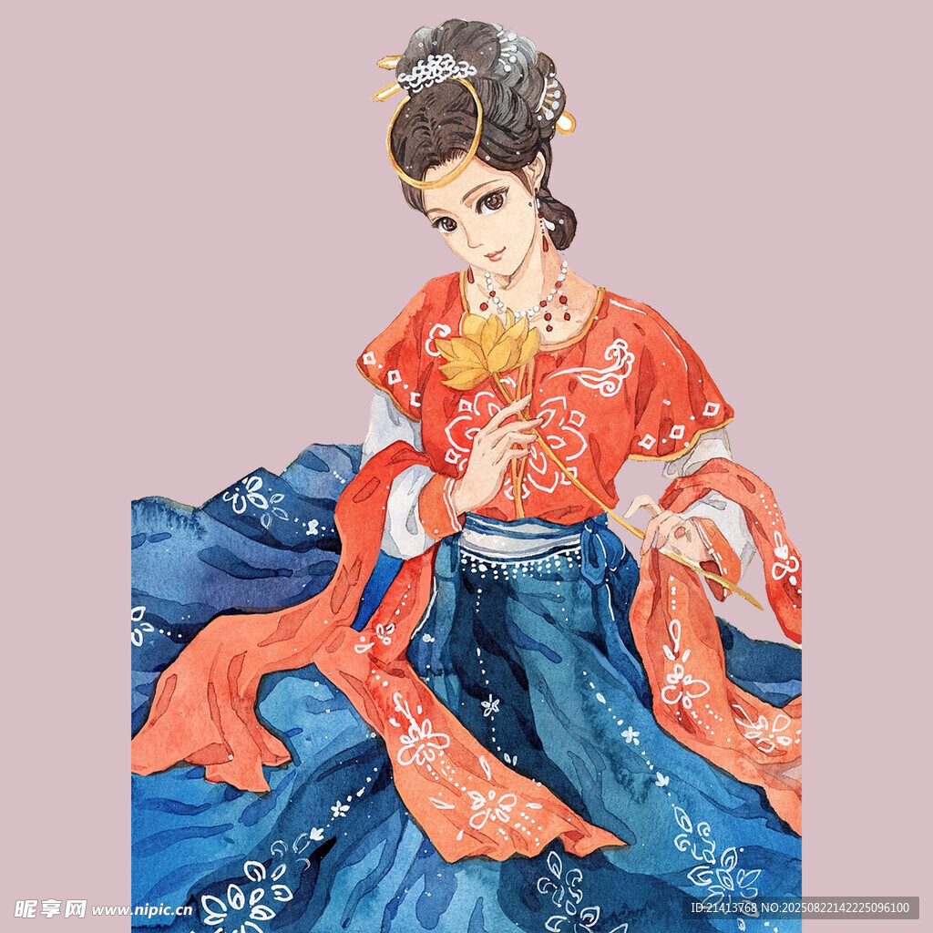 古风汉服女子优雅坐姿