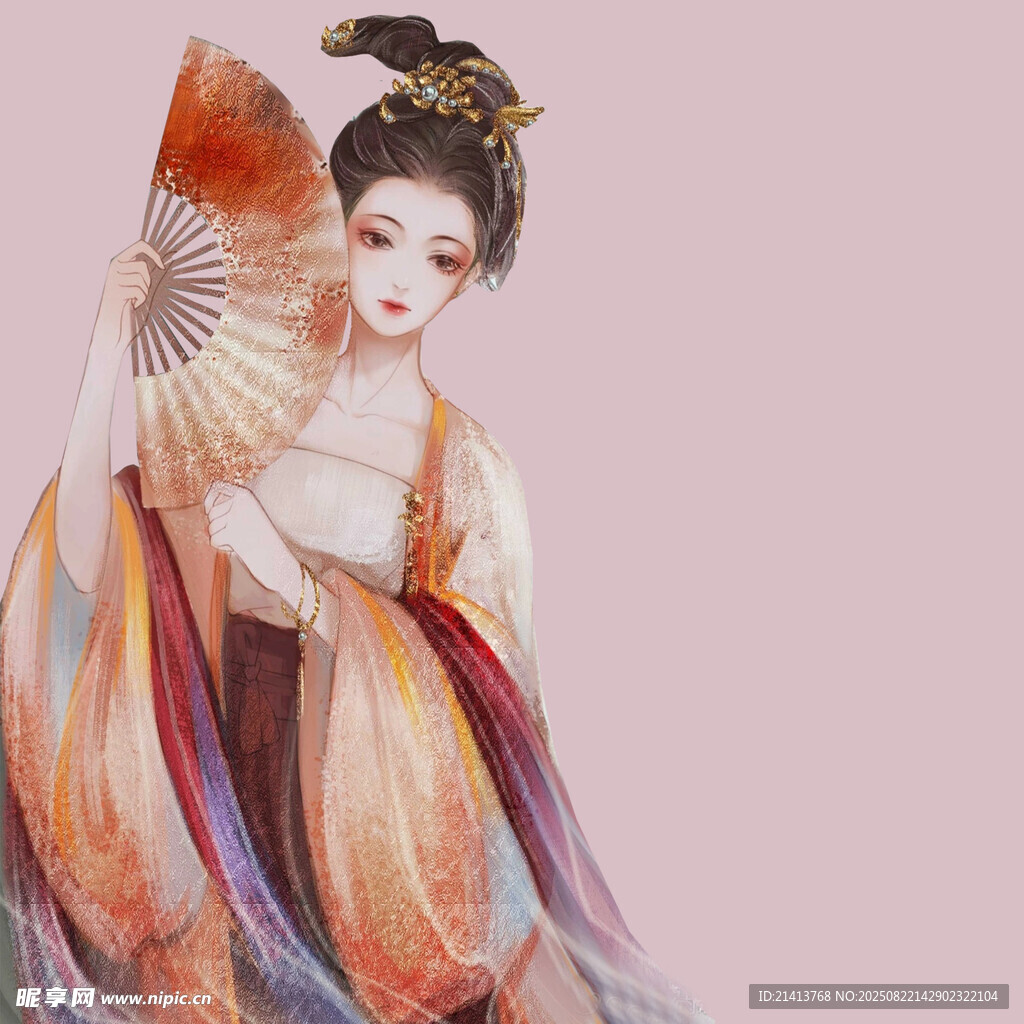 古风美人持扇优雅写真
