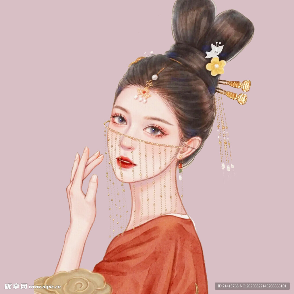 古风女子优雅发髻造型