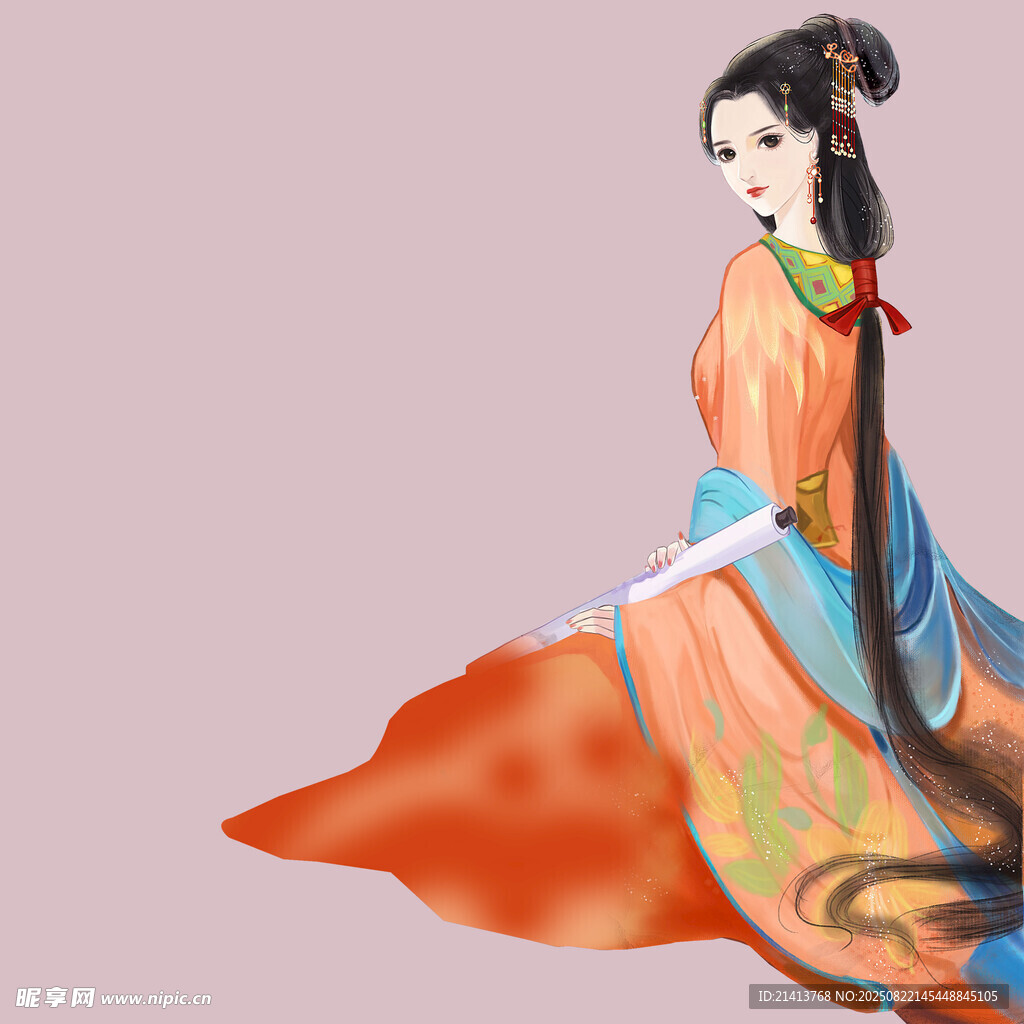 古风女子优雅坐姿