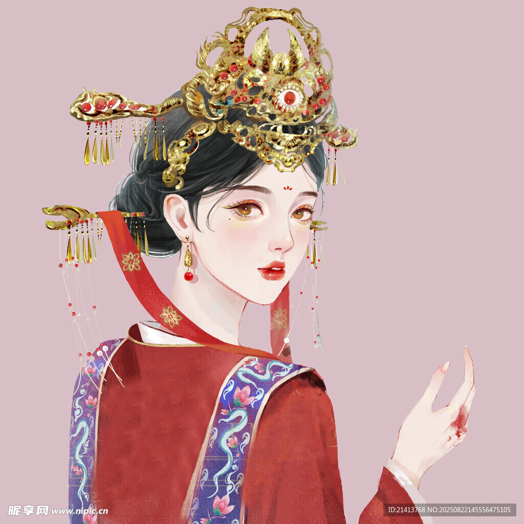 古风佳人 头戴华丽凤冠