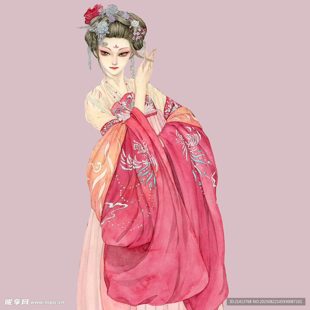 古风美人着华丽服饰