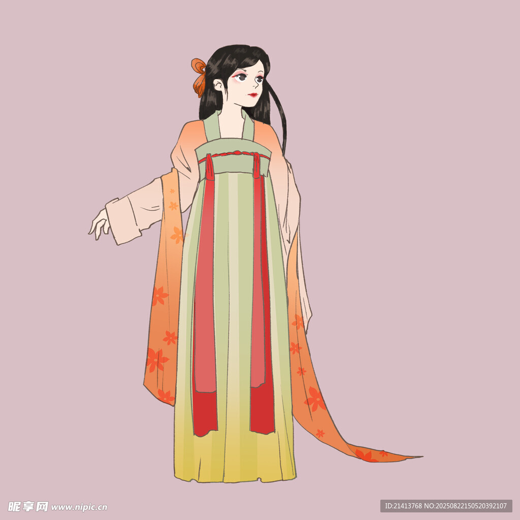古风汉服女子优雅姿态