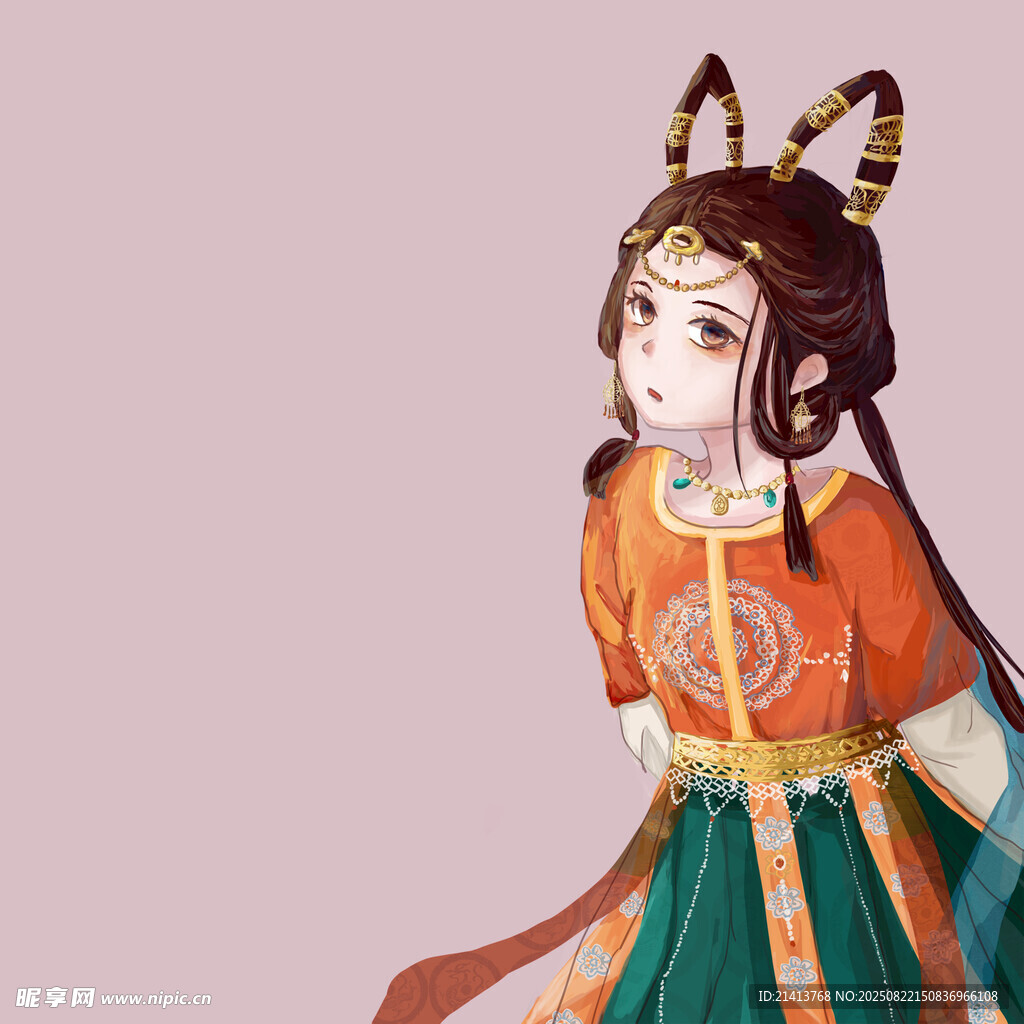 古风猫耳少女华丽服饰