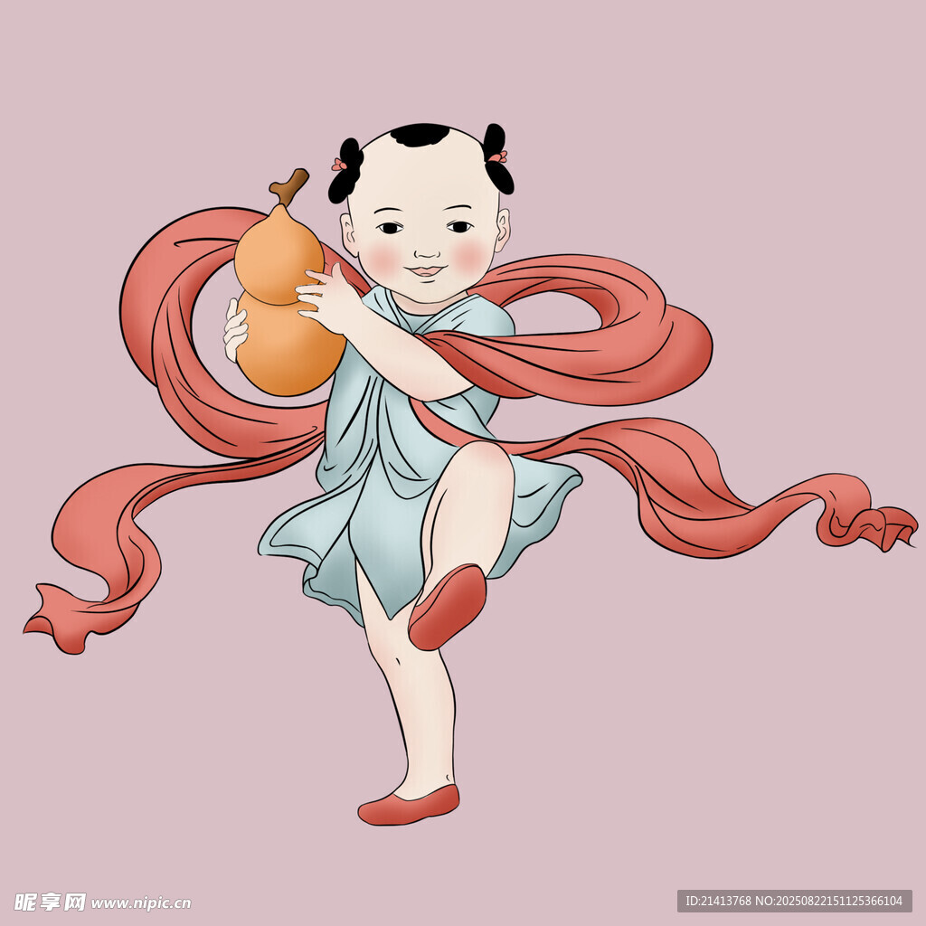 可爱福娃形象 灵动飘逸