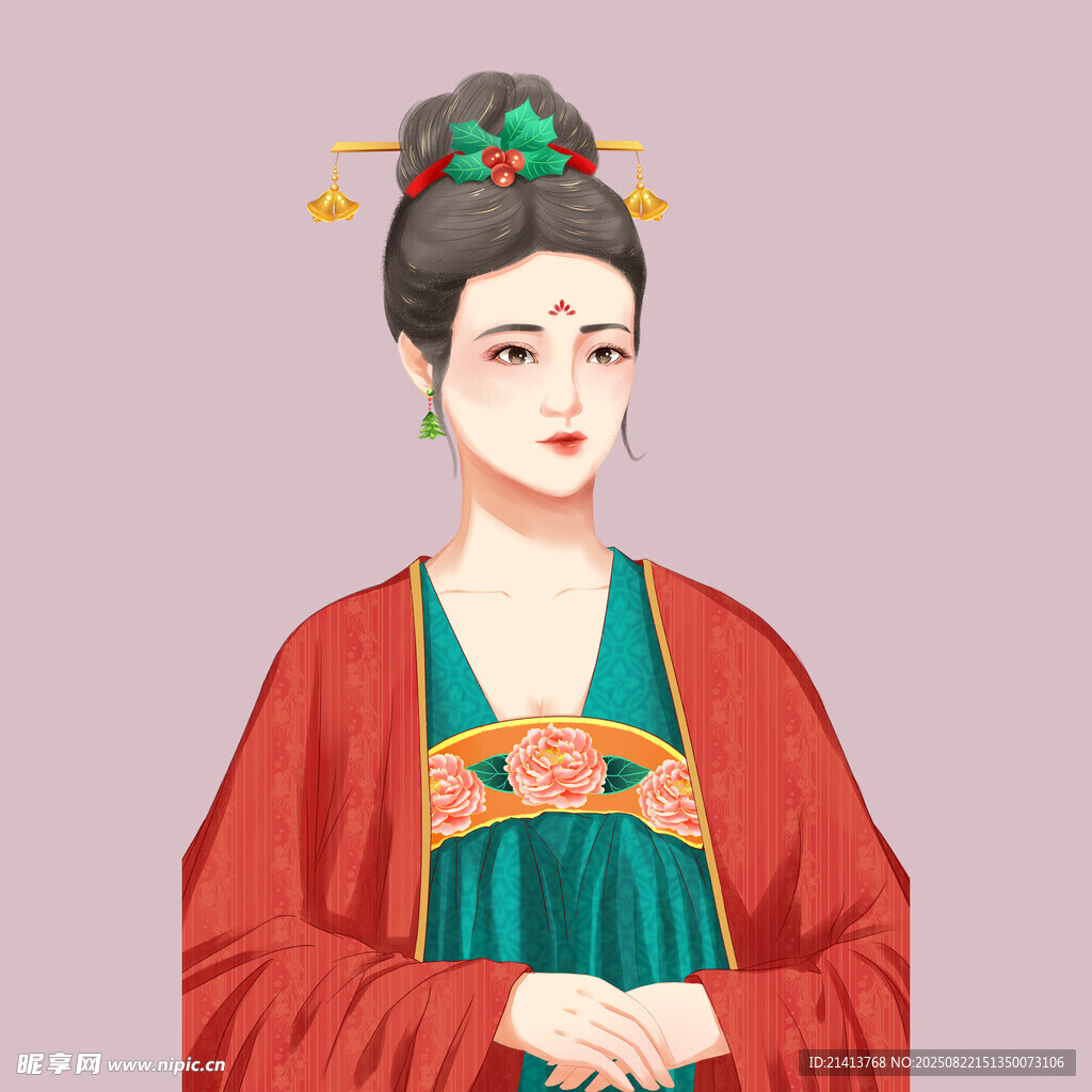 唐代仕女形象插画
