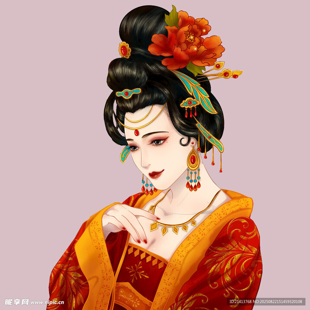 唐代华服女子优雅扮相