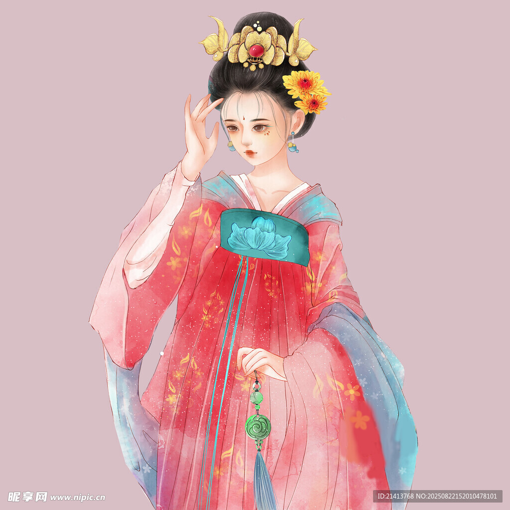 古风汉服少女优雅姿态