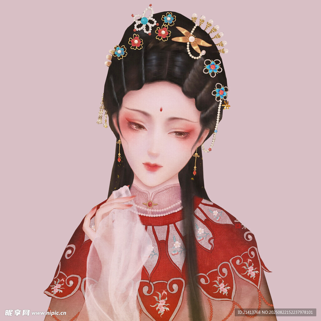 古风佳人 华服精致头饰美