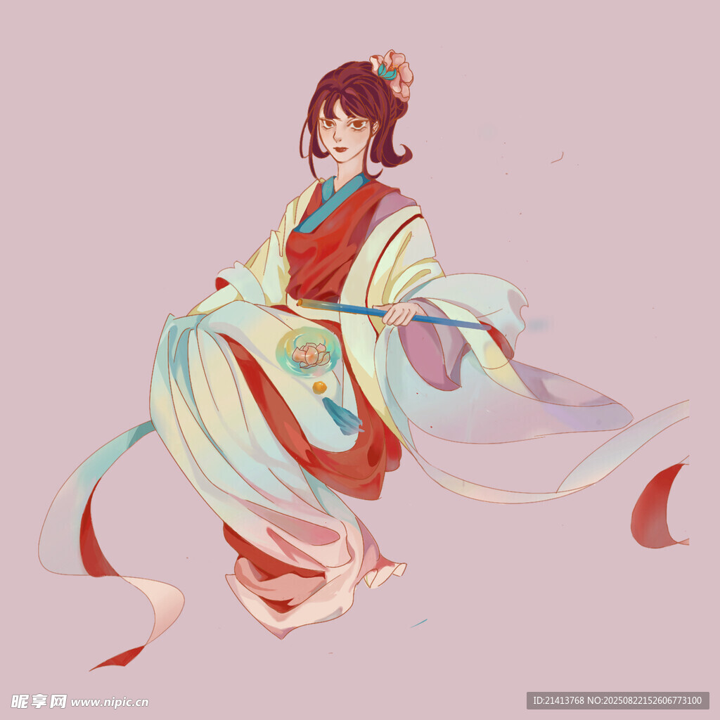 古风汉服女子优雅起舞