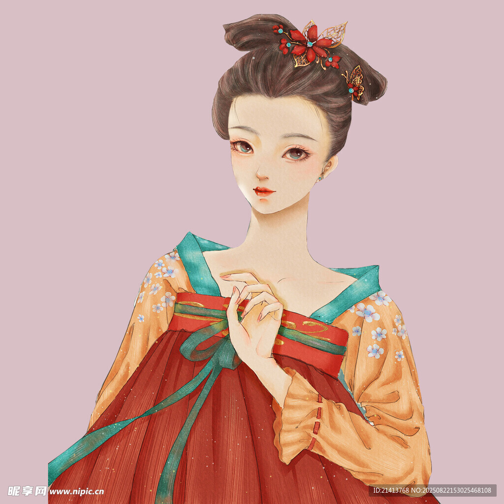古风汉服女子优雅姿态