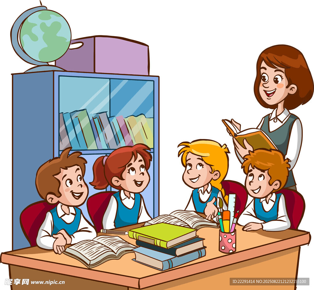 教师给小学生讲课