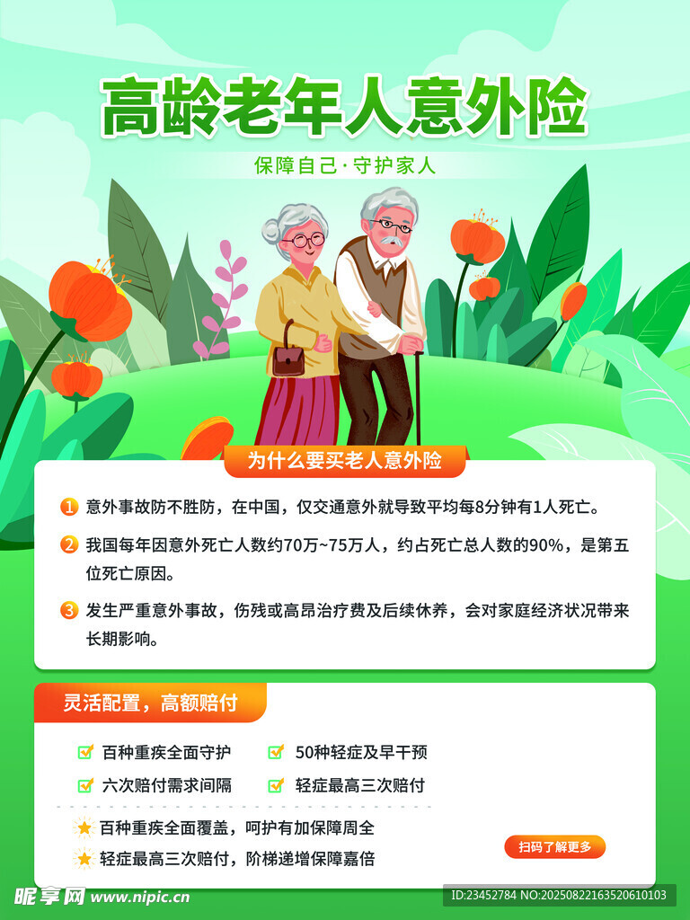 高龄老人意外险介绍页面