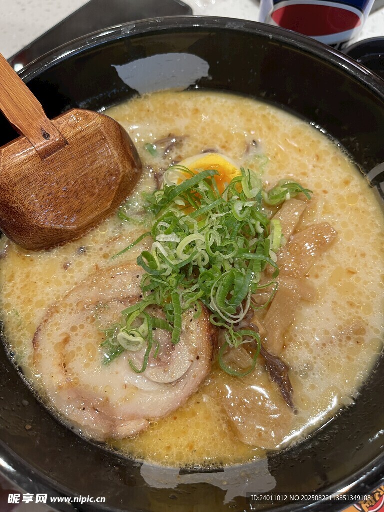 日式豚骨拉面美食特写