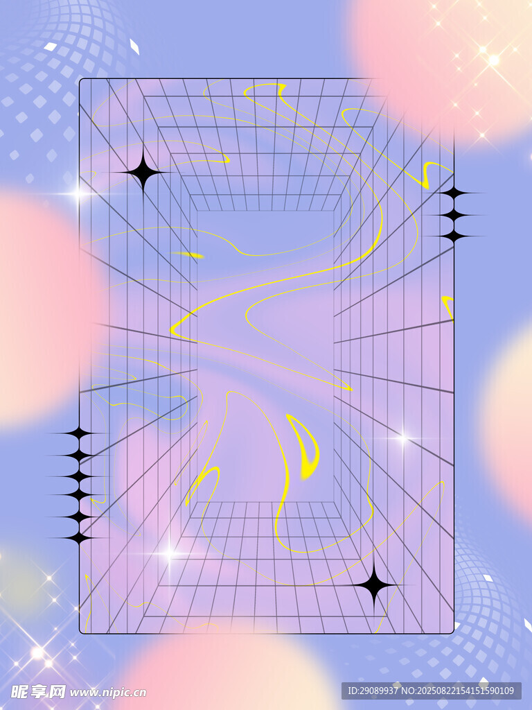 梦幻几何线条抽象艺术图