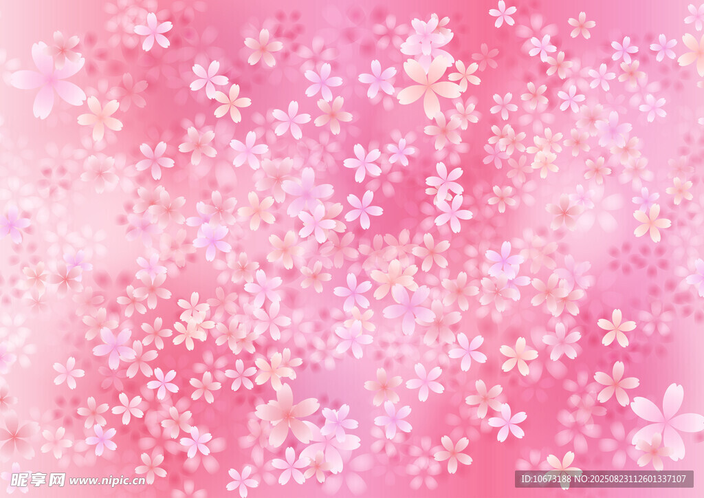 梦幻粉色樱花背景图
