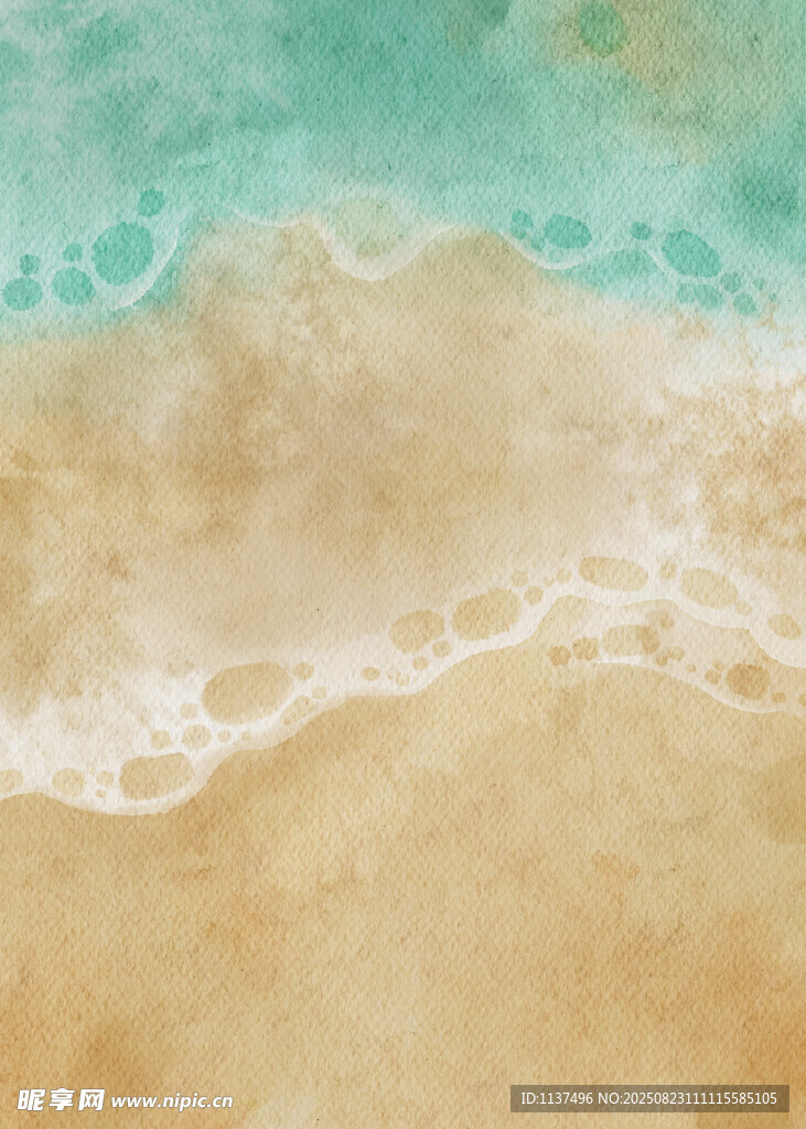 海浪轻拍沙滩的美丽景象