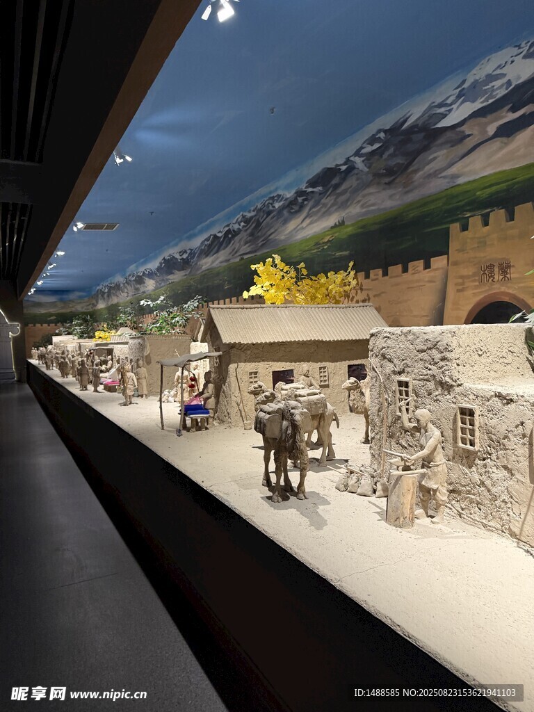 古代城池场景微缩模型