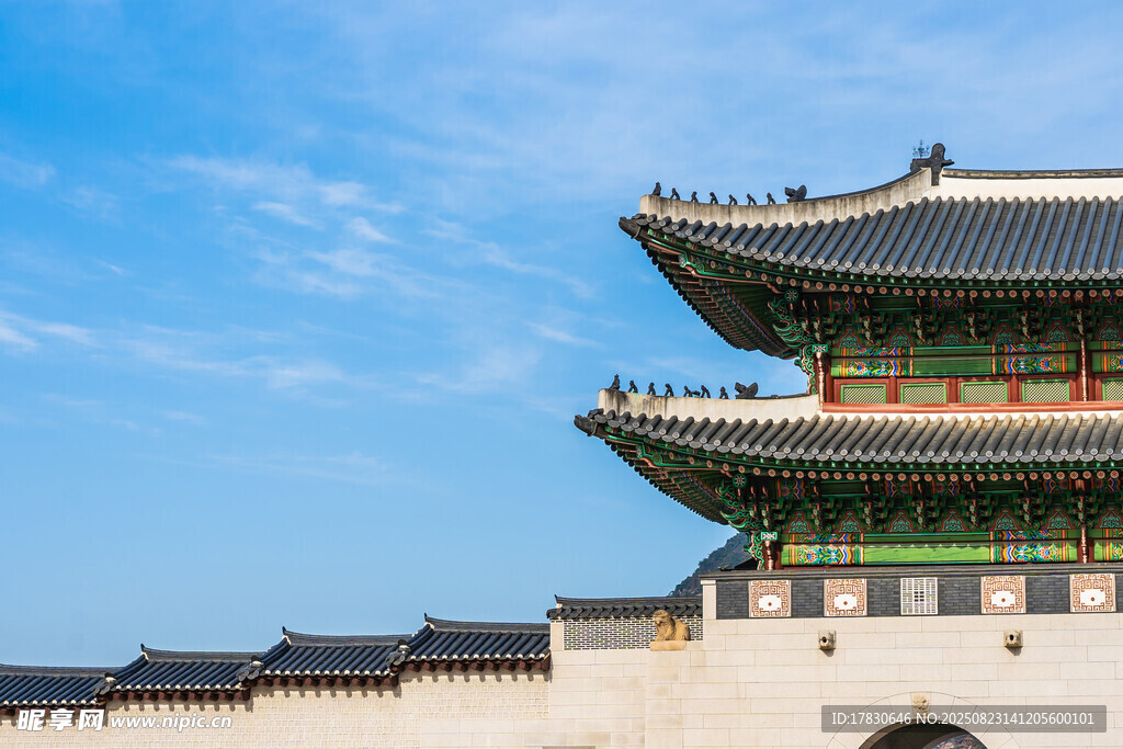 韩国传统建筑景福宫一角