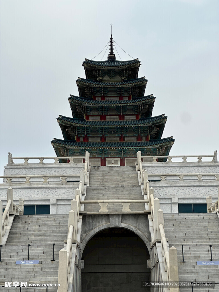 中式古建筑塔楼景观