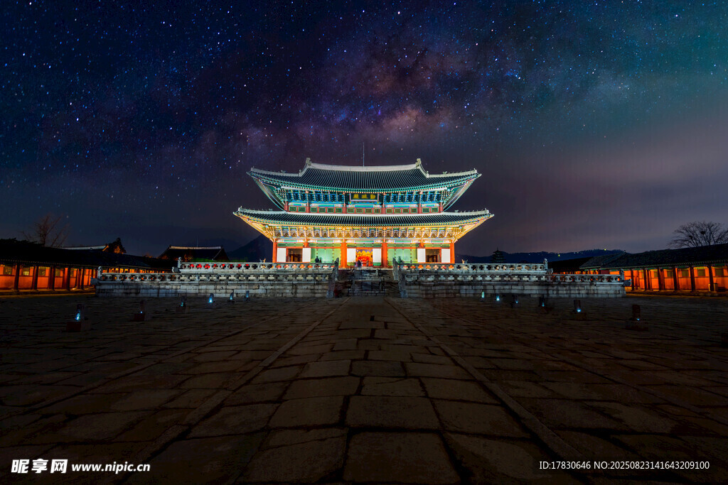 韩国景福宫夜景