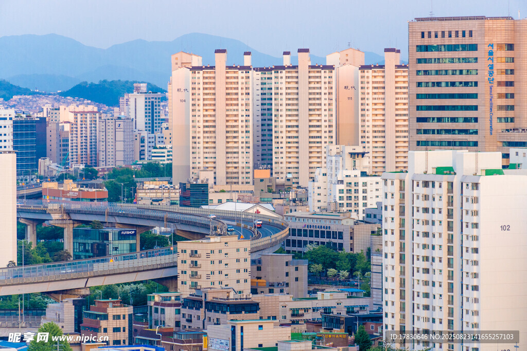 城市高楼与桥梁景观
