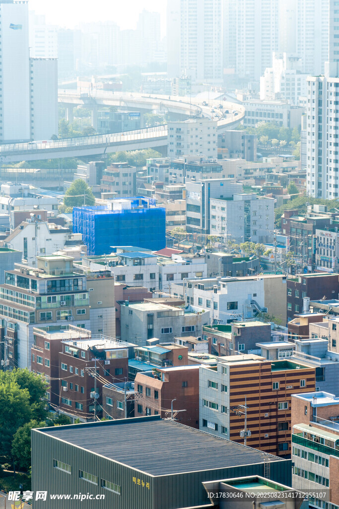 城市居民区俯瞰景象