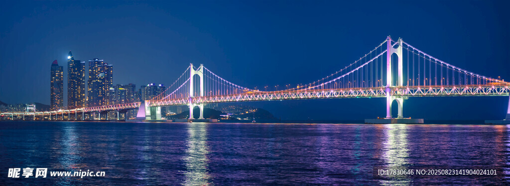 夜晚跨海大桥美丽景致