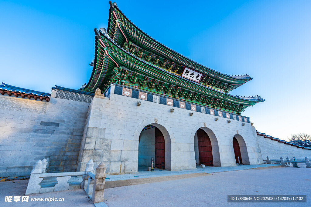 韩国景福宫宫门壮丽景观