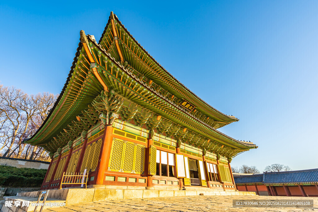 韩国传统古建筑景福宫一角