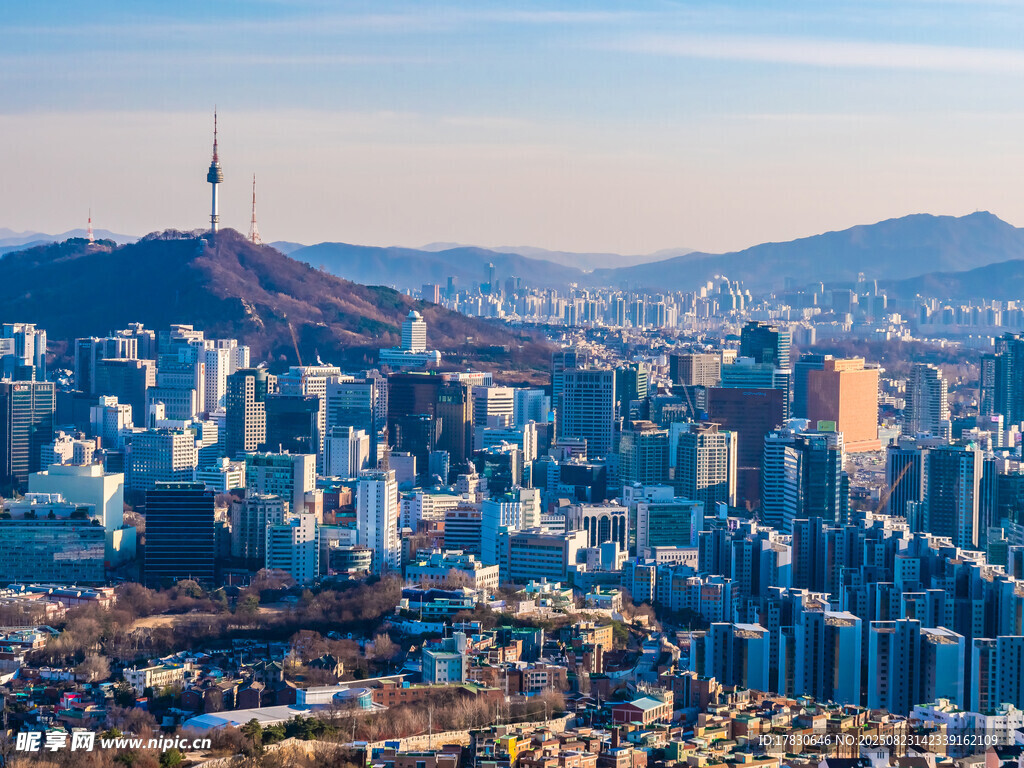 首尔城市景观天际线