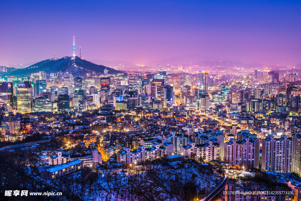首尔城市夜景璀璨风光