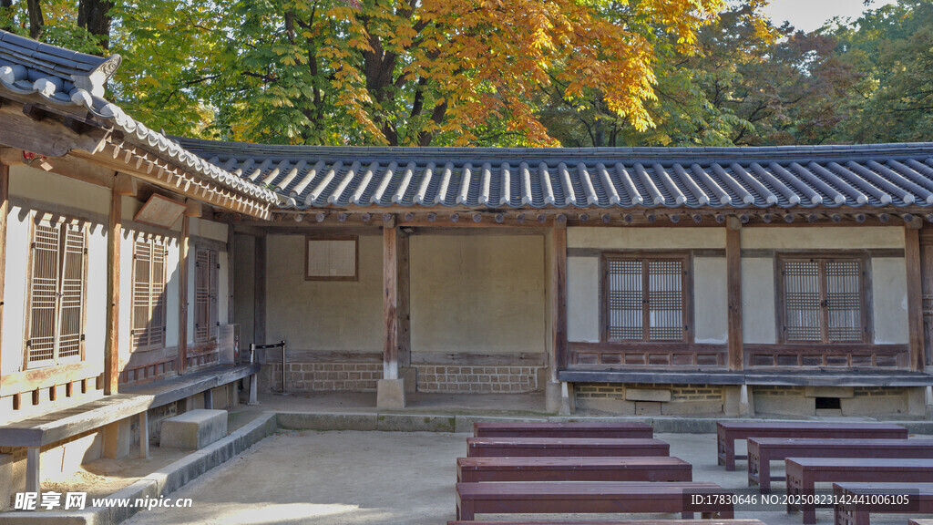传统韩式建筑庭院景观