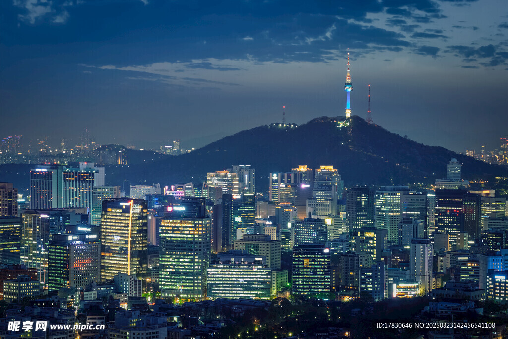 首尔城市夜景璀璨风光