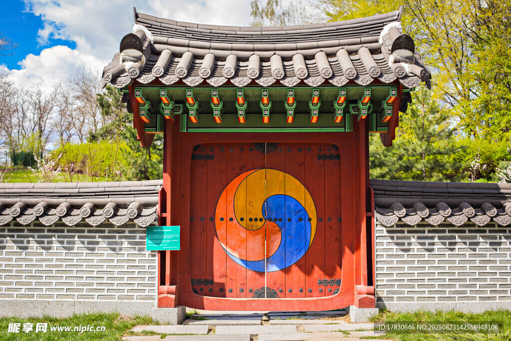 韩式传统建筑中的太极图案