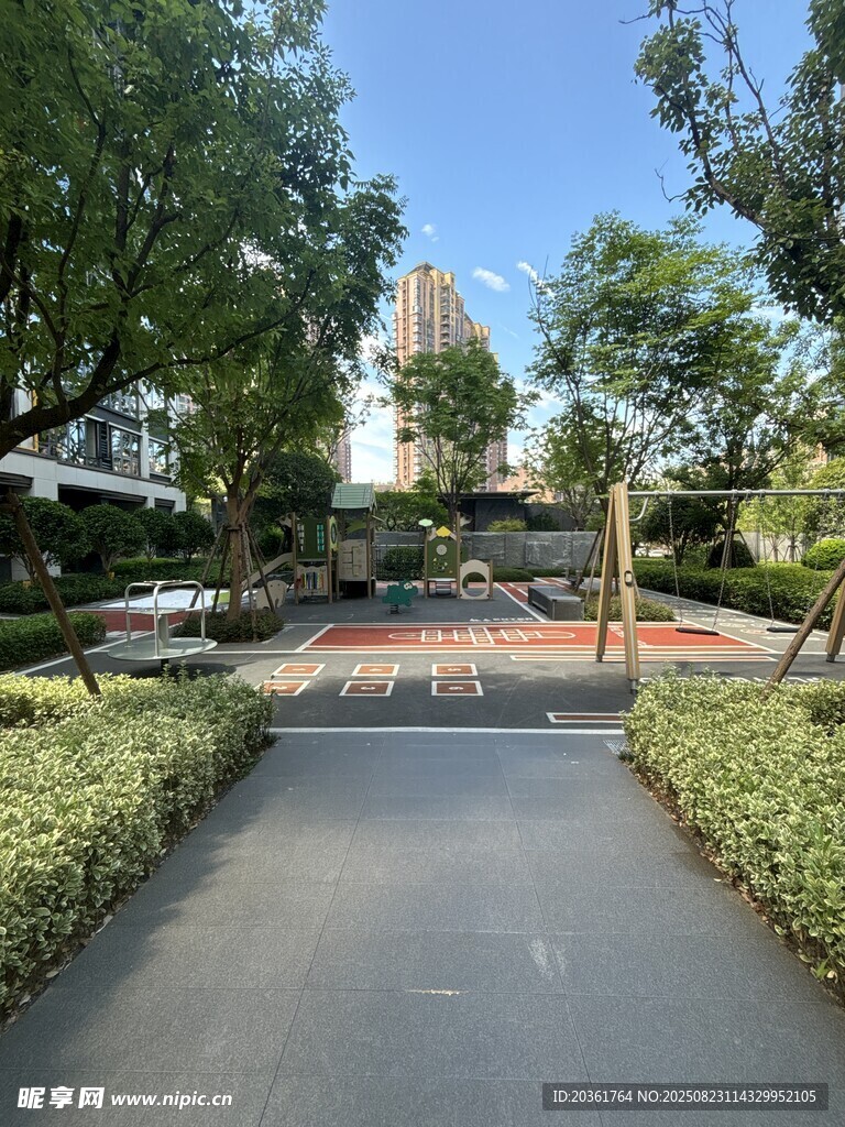 城市中静谧的绿化道路