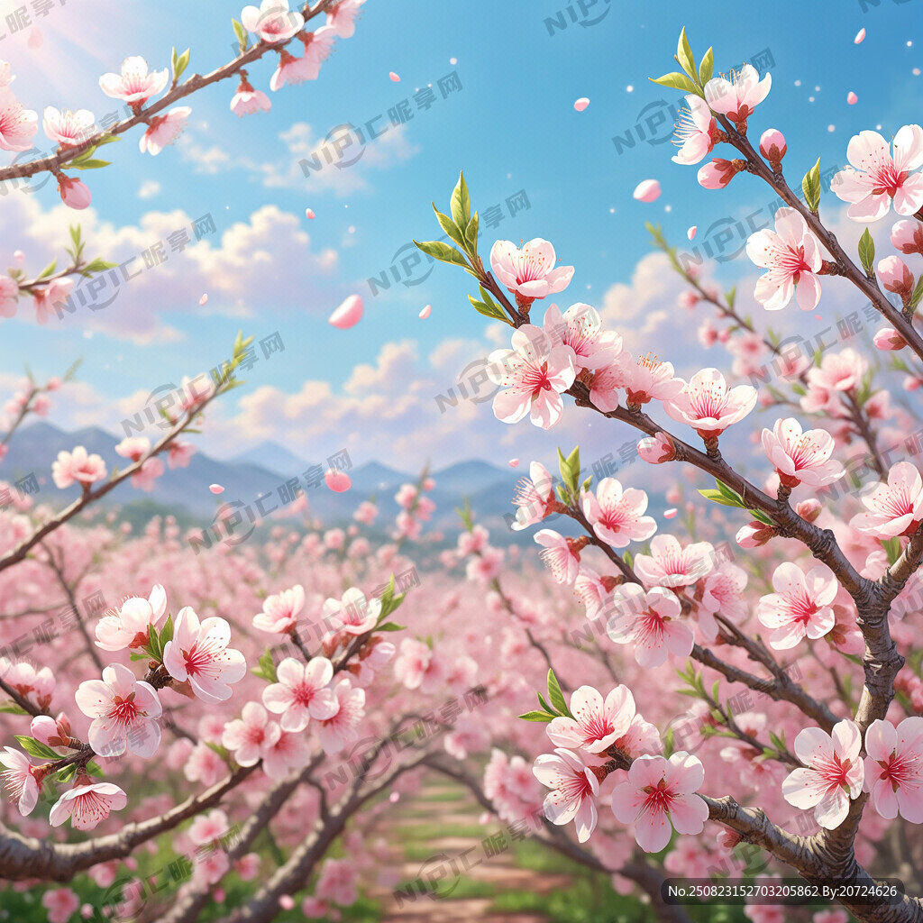 粉色桃花背景