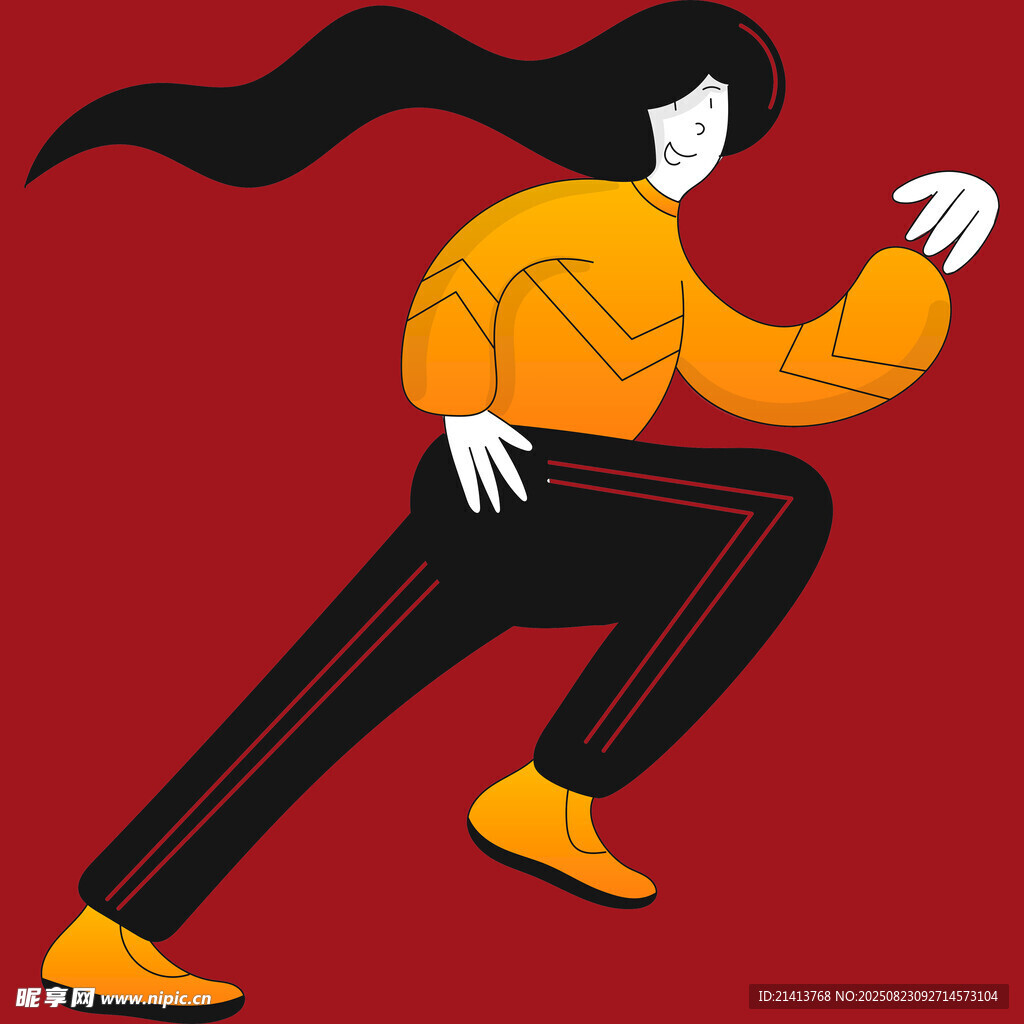 奔跑的活力女性