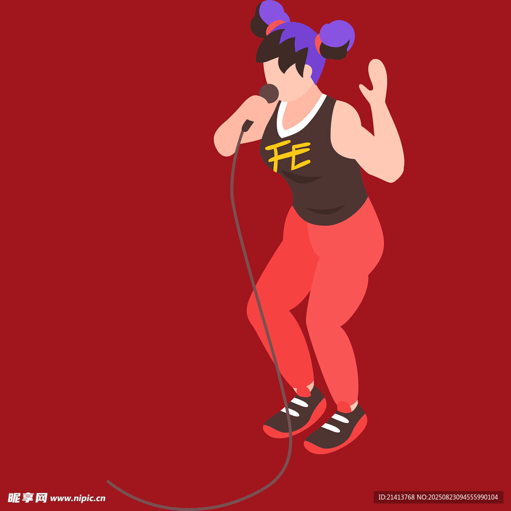 活力女孩跳绳瞬间
