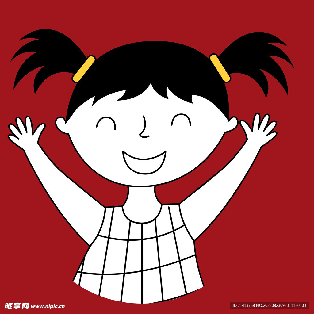 快乐扎辫女孩