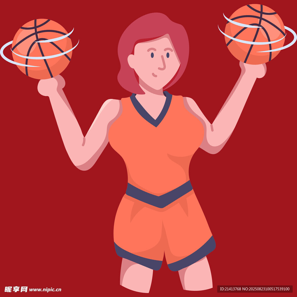 篮球女孩双手举球展活力