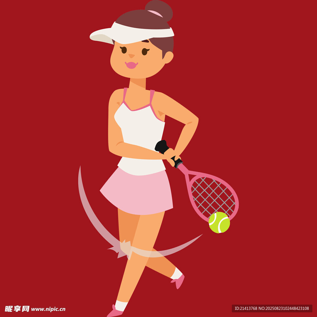 活力少女打网球瞬间