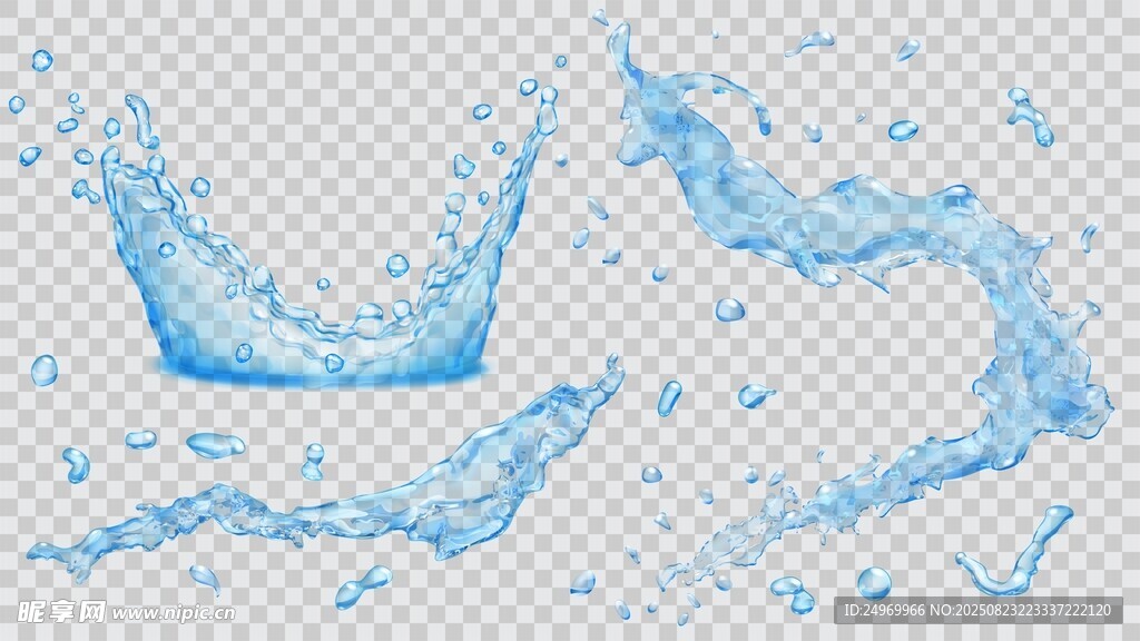 蓝色水花图案背景素材